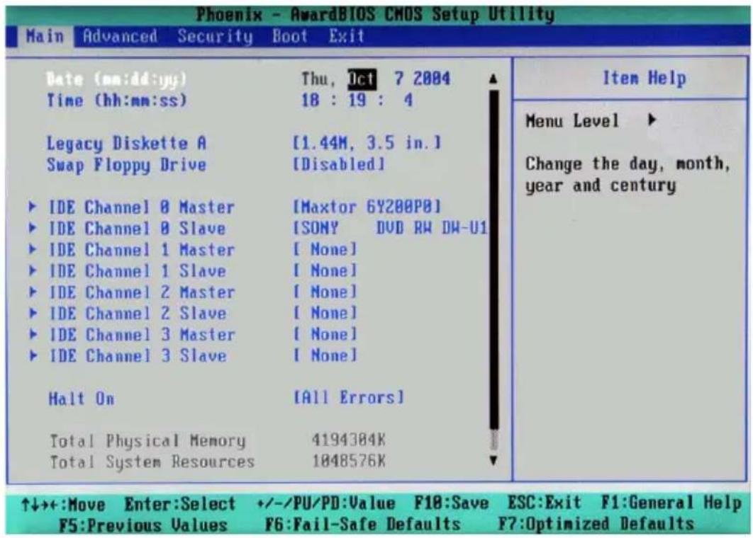 Supermicro P8SCi - 4-3 Main BIOS Setup - 1