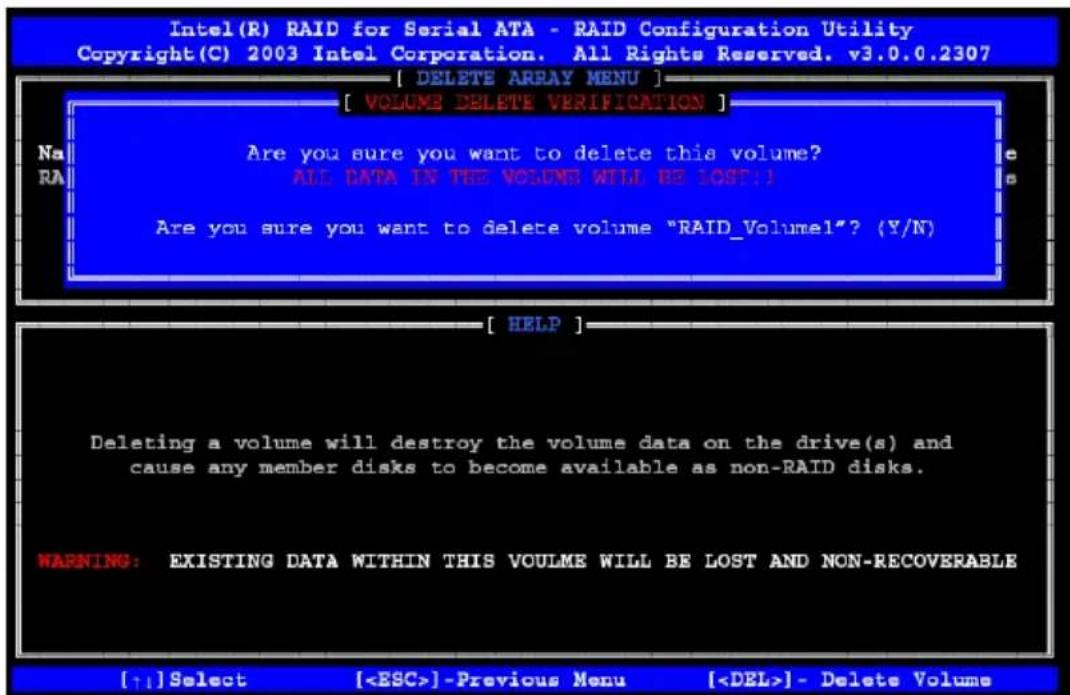 Supermicro P8SCi - Deleting RAID Volume: - 2