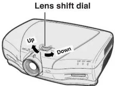 Lens shift dial Up Down