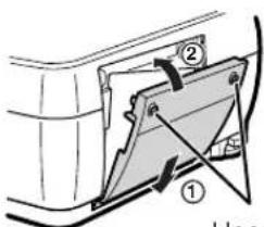 Technical diagram showing a mechanical assembly with labeled parts ① and ②, likely illustrating a component or assembly.