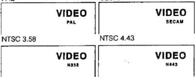 VIDEO PAL NTSC 3.58 NTSC 4.43 VIDEO N358 VIDEO SECAM VIDEO N443