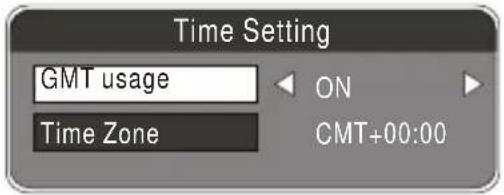 Time Setting GMT usage ON Time Zone CMT+00:00