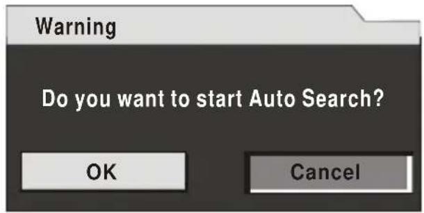 Warning Do you want to start Auto Search? OK Cancel