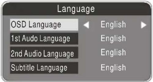 Language OSD Language 1st Audo Language 2nd Audio Language Subtitle Language English English English English