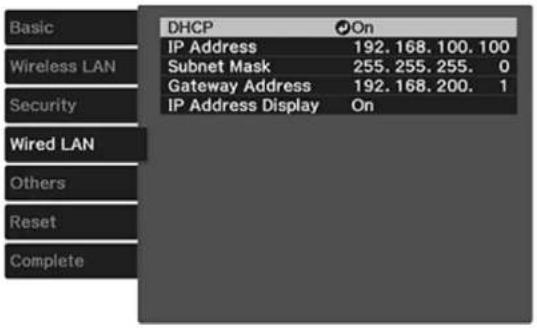 EPSON Home Cinema 4010 - SelecttheWiredLANmenuandpressEnter. - 1