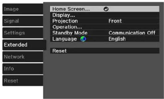 EPSON Home Cinema 4010 - ProjectorSetupSettings-ExtendedMenu - 1