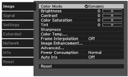 EPSON Home Cinema 4010 - ImageQualitySettings-ImageMenu - 1