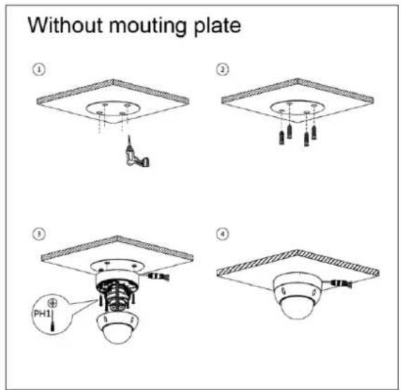 Dahua Technology Ultra IPC-HDBW7442H-Z - Cable going through the mounting surface - 3