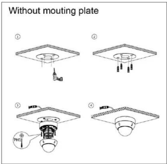 Dahua Technology Ultra IPC-HDBW7442H-Z - Cable going through the mounting surface - 1