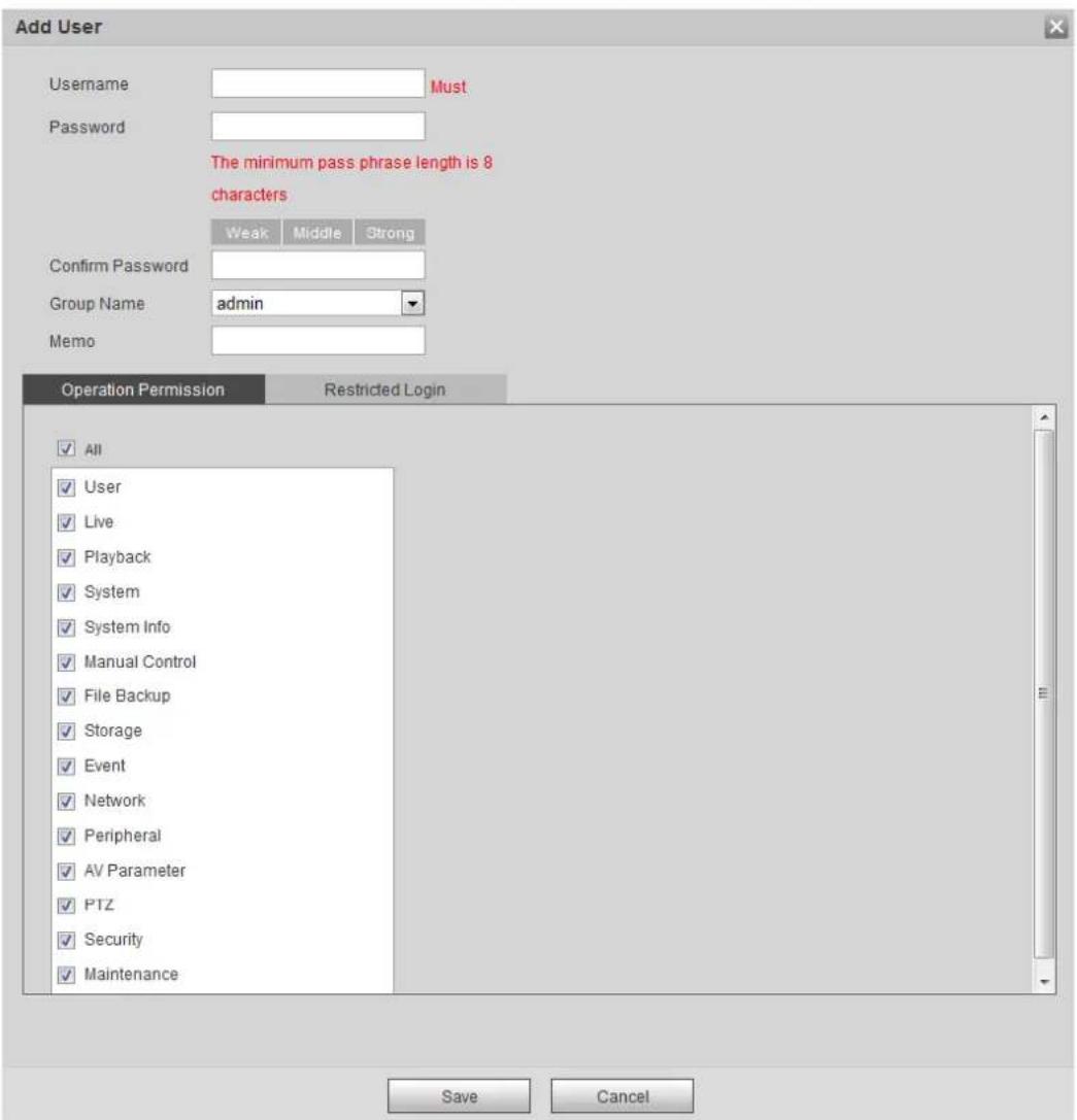 Dahua Technology Pro IPC-HDBW5442E-Z4E - Adding a User - 2