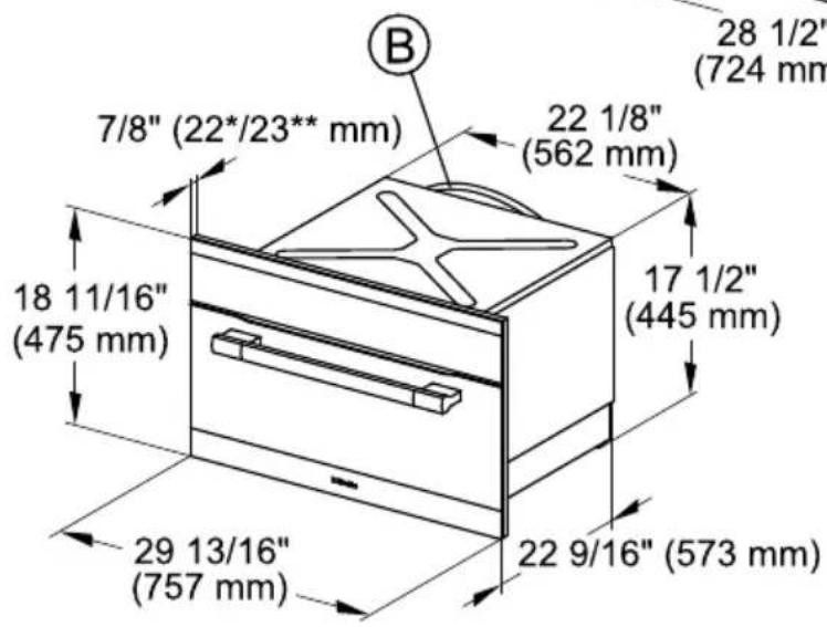 MIELE H 6870 BM - Undercounter installation - 2