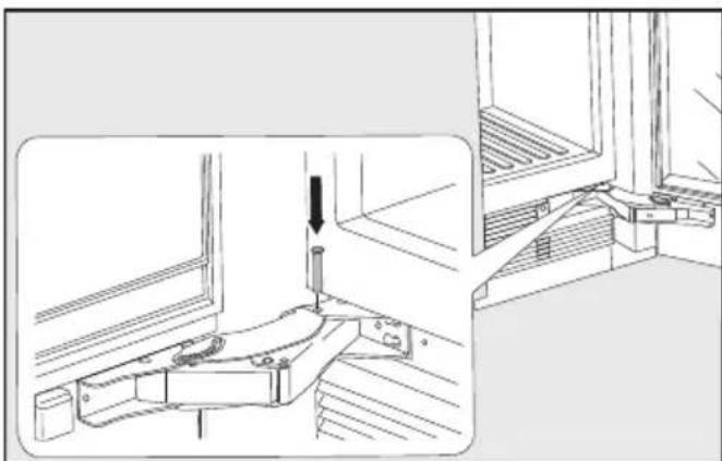 MIELE MasterCool KWT 2601 SF - Adjusting the door opening angle (optional accessory) - 2