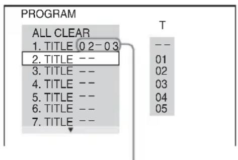 PROGRAM ALL CLEAR 1. TITLE 0 2-0 3 2. TITLE -- 3. TITLE -- 4. TITLE -- 5. TITLE -- 6. TITLE -- 7. TITLE -- T -- 01 02 03 04 05