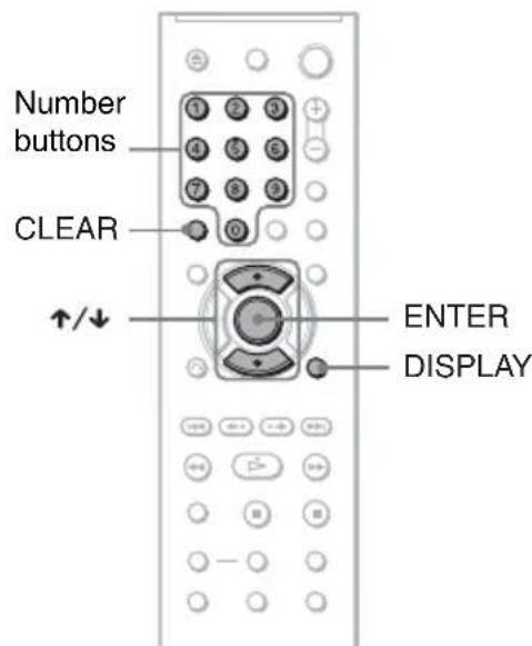Number buttons CLEAR ↑/↓ ENTER DISPLAY