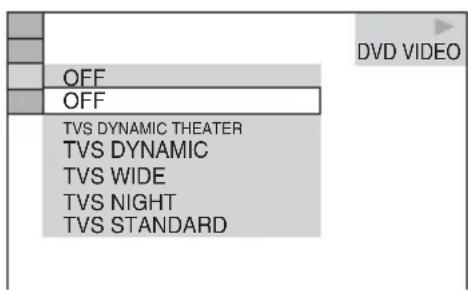 DVD VIDEO OFF OFF TVS DYNAMIC THEATER TVS DYNAMIC TVS WIDE TVS NIGHT TVS STANDARD
