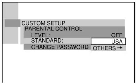 SONY DAV-C990 - Press ↑/↓ to select "STANDARD," then press ENTER. - 1