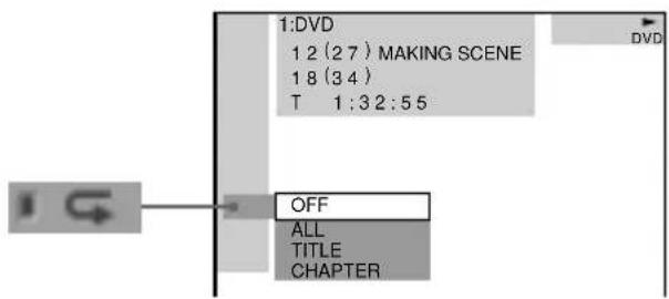 SONY DAV-C990 - Select the Repeat Play setting. - 1