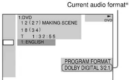 SONY DAV-C990 - Displaying the audio information of the disc DVD - 1