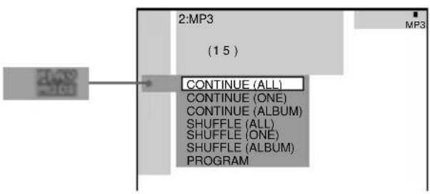 SONY DAV-C990 - Setting the shuffle mode on the Control Menu - 2