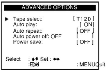 SONY SLV-N55 - Changing menu options - 1