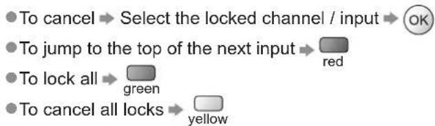 PANASONIC Viera TX-L32D28BW - ③ Select the channel / input to be locked - 3