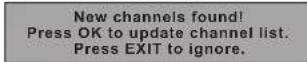 PANASONIC Viera TX-L32D28BW - Display a notification message New Channel Message - 1
