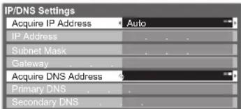 PANASONIC Viera TX-L32D28BW - Acquire IP Address ■ Acquire DNS Address ■ - 1
