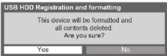 PANASONIC Viera TX-L32D28BW - Select the USB HDD for recording and start registration / setup - 8