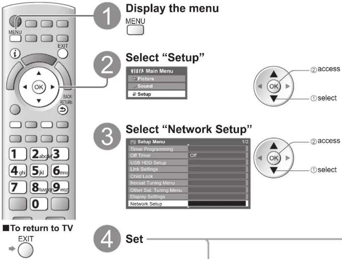 PANASONIC Viera TX-L32D28BW - Network Setup - 1