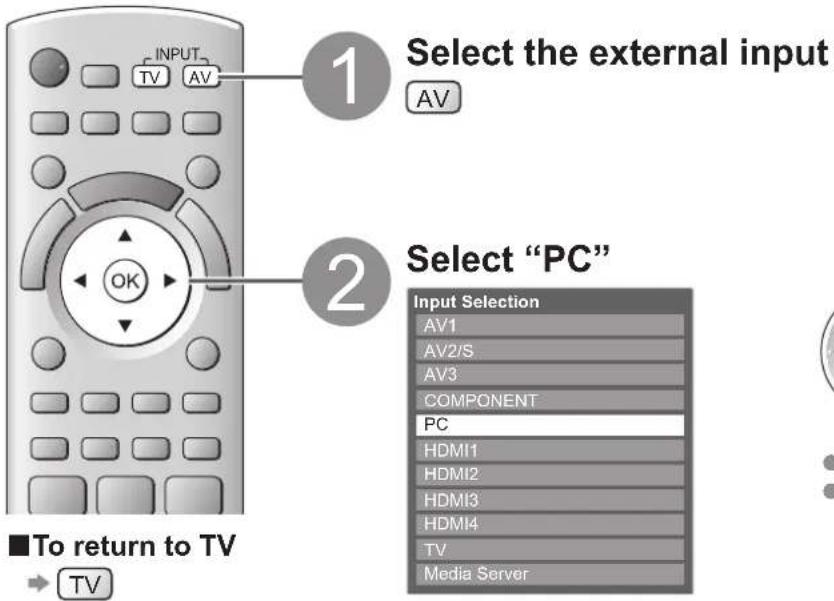 PANASONIC Viera TX-L32D28BW - Displaying PC Screen on TV - 1
