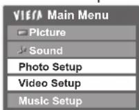 PANASONIC Viera TX-L32D28BW - Photo Setup (for photo contents) and Video Setup (for video contents) - 3