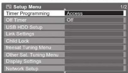 PANASONIC Viera TX-L32D28BW - Select "Timer Programming" - 1