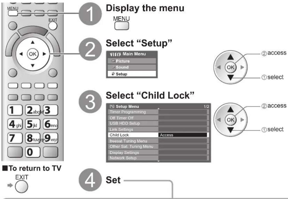 PANASONIC Viera TX-L32D28BW - Child Lock - 1