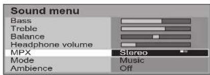 PANASONIC Viera TX-26LX6F - Sound menu - 11