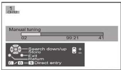 PANASONIC Viera TX-26LX6F - Tuning menu – Manual tuning - 16