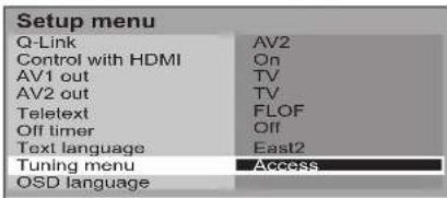 PANASONIC Viera TX-26LX6F - Setup menu - 1