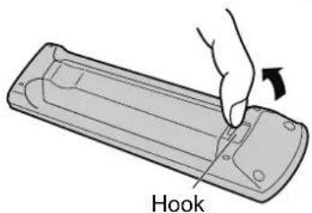 PANASONIC Viera TX-L32S10E - Installing / removing remote's batteries - 1