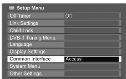 PANASONIC Viera TX-L32S10E - Select "Common Interface" - 1