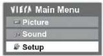 PANASONIC Viera TX-L19D28EW - Select "Setup" - 1