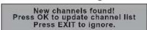 PANASONIC Viera TX-L19D28EW - Display a notification message New Channel Message - 1