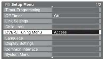 PANASONIC Viera TX-L19D28EW - Select "DVB-C Tuning Menu" - 1