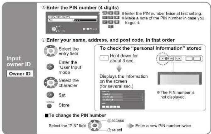 PANASONIC Viera TX-26LXD70 - Owner ID - 2