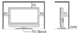 PANASONIC Viera TX-26LXD70 - Allow sufficient space around the TV for radiated heat - 1