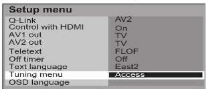 PANASONIC Viera TX-26LX62F - Setup menu - 1