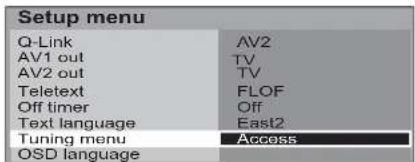 PANASONIC Viera TX-26LE60F - Setup menu - 1
