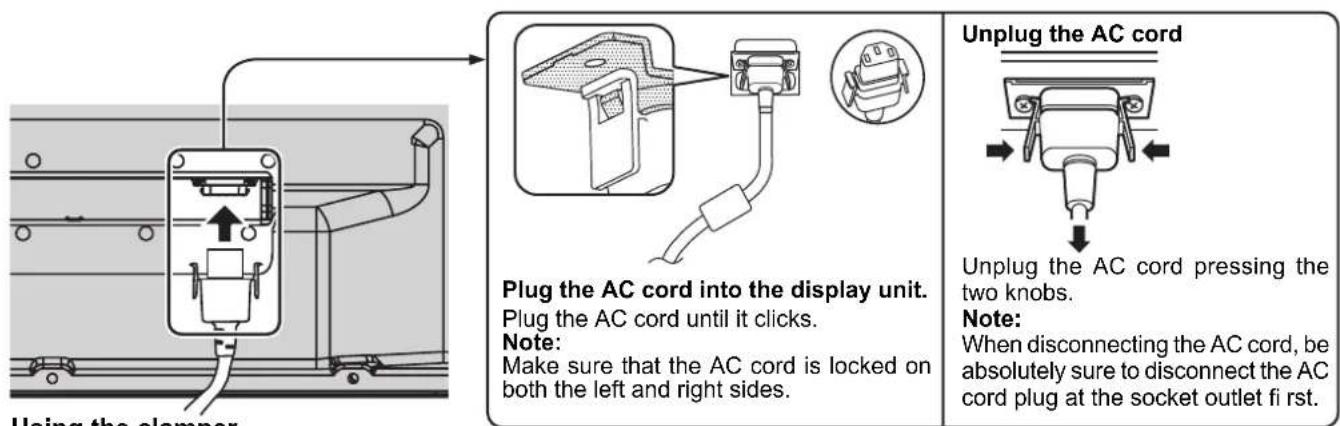 PANASONIC TH-58PF20ER - AC cord connection and fixing, cable fixing - 1