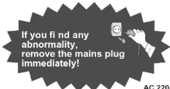 PANASONIC Viera TH-50PX71E - Handling the mains plug and lead - 1