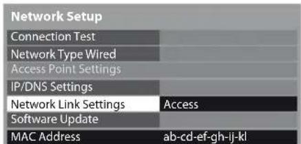 PANASONIC Viera TX-PF42S30 - Network Link settings - 1