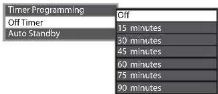 PANASONIC Viera TX-PF42S30 - Select [Off Timer] and set the time - 1