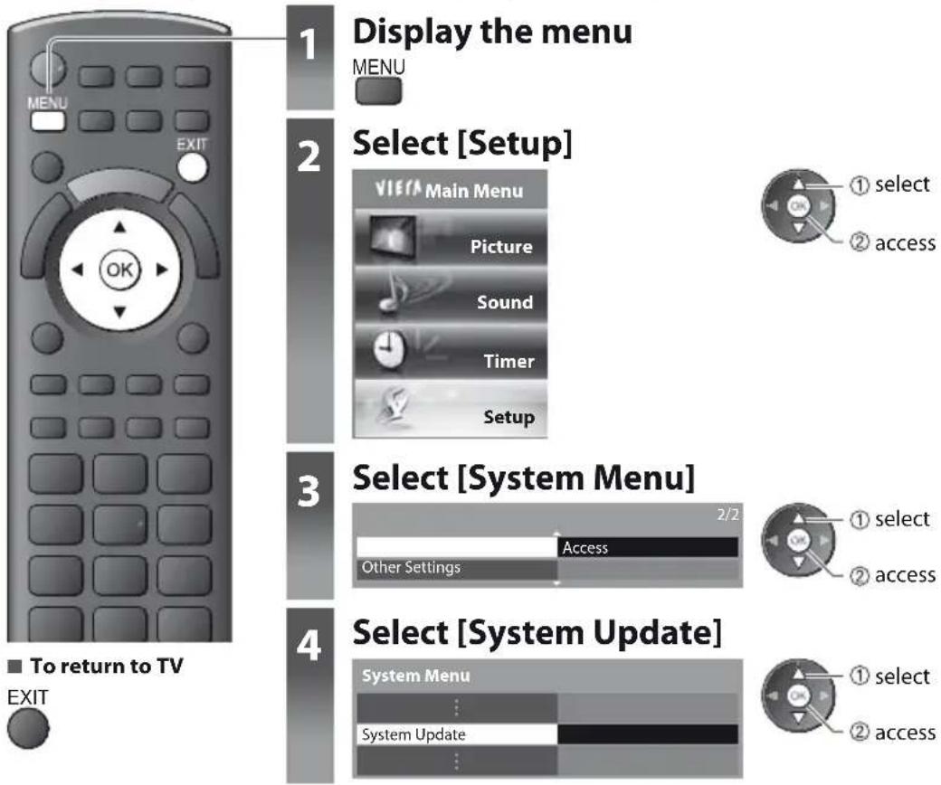 PANASONIC Viera TX-PF42S30 - Updating the TV Software - 3